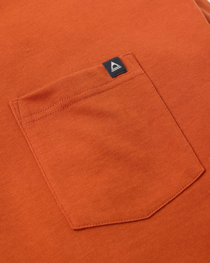 Heritage Relaxed Fit LS T-Shirt - Dark Rust - Flatlay