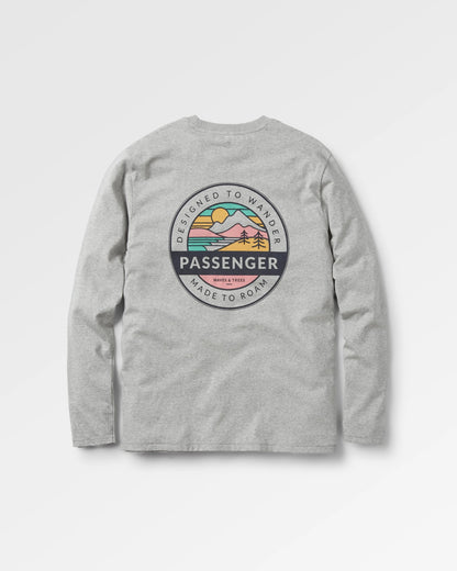 Odyssey Recycled Cotton LS T-Shirt - Mid Grey Marl - Flatlay