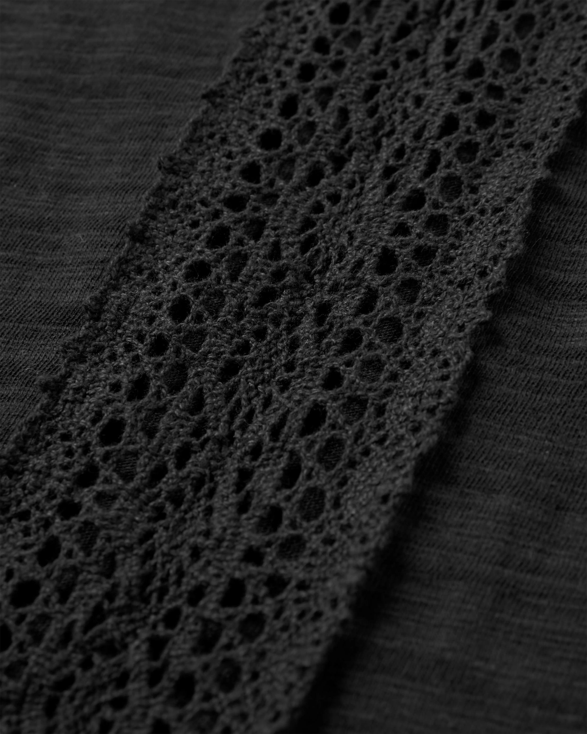 Rivergate Organic Cotton Top - Black - Flatlay