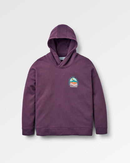 Outlook Recycled Cotton Hoodie - Deep Plum - Flatlay