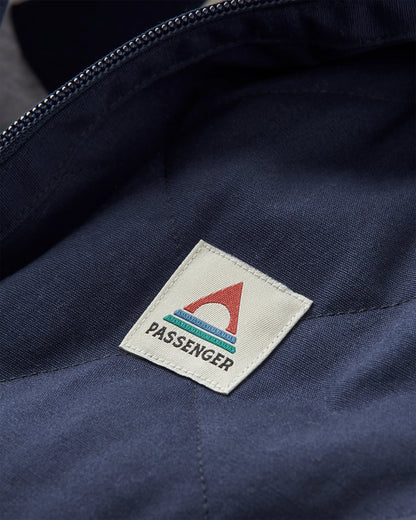 Sefton Recycled Deep-Pile Sherpa Full Zip Fleece - Abstract Mountain Blue Steel - Flatlay