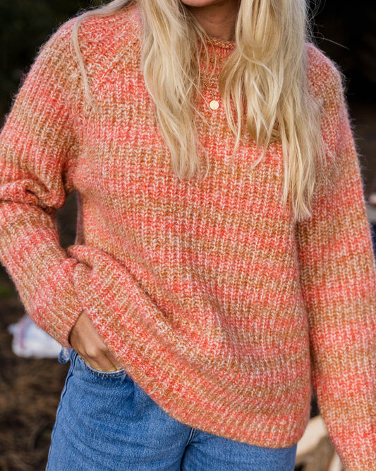 Mountainside Mock Neck Recycled Knit Jumper - Apricot
