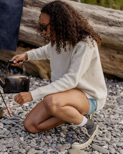 Cove Organic Cotton Knitted Jumper - Off White - Lifestyle