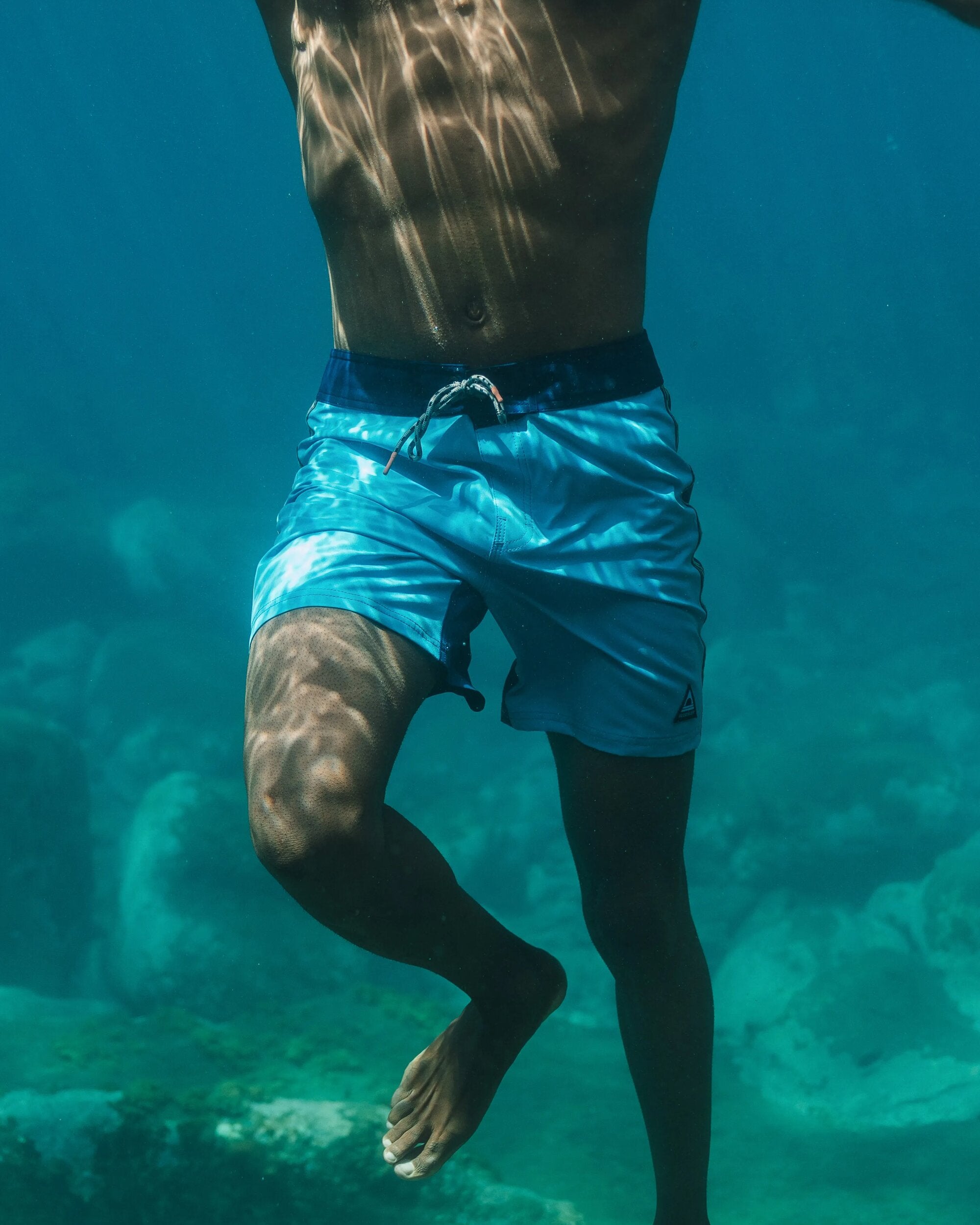 Hollow Recycled Boardshort - Blue Pool - Lifestyle