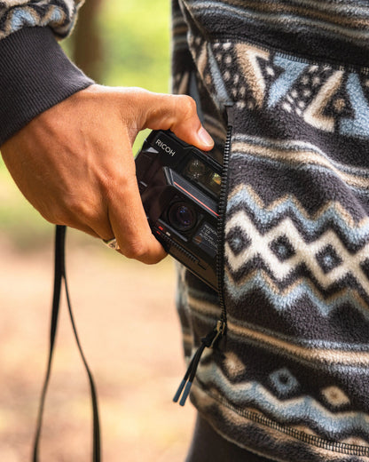 Take It Easy Polar Fleece - Geo Stripe Faded Black  - Lifestyle