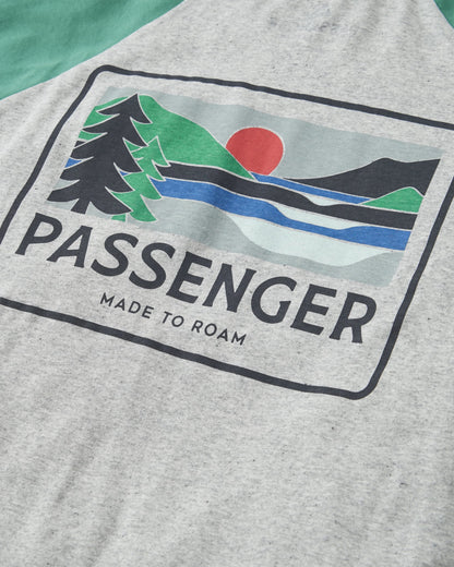 Roamer Recycled Cotton Raglan T-Shirt - Grey Marl - Flatlay