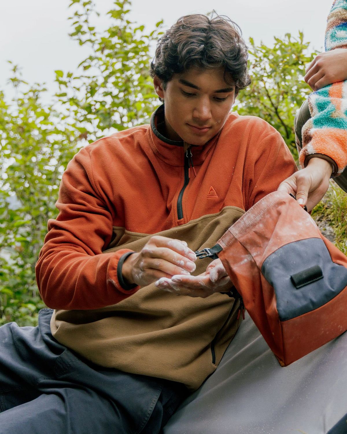 Set Off Polartec® 1/4 Zip Fleece - Dark Rust/Caramel - Lifestyle