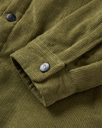 Kodiak Sherpa Lined Cord Overshirt - Khaki - Flatlay