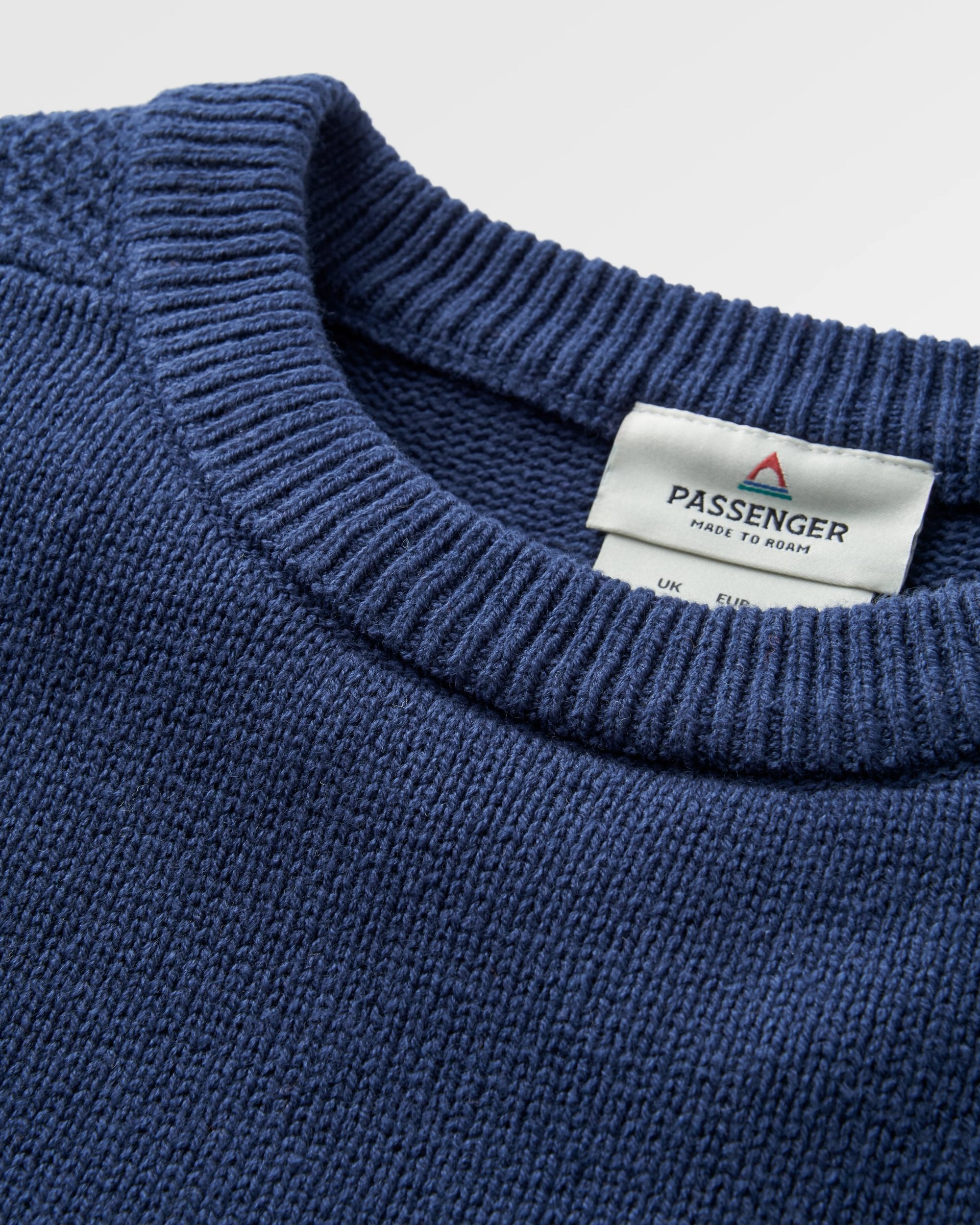 Cove Organic Cotton Knitted Jumper - Rich Navy - Flatlay