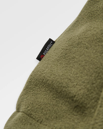 Woodland Hooded Recycled Polartec® Fleece - Black/Khaki - Flatlay