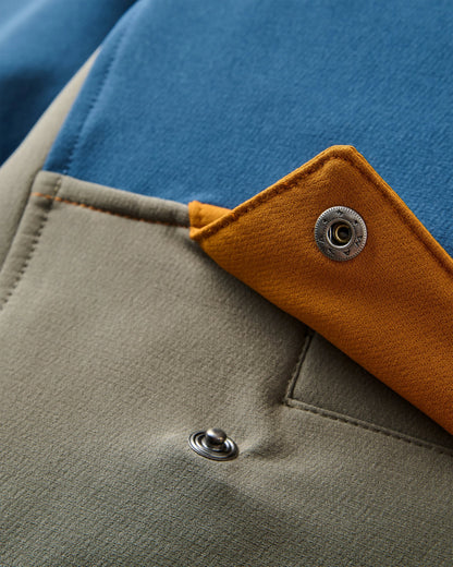 Roamer Recycled Softshell Anorak - Dark Denim/ Dusty Olive - Flatlay