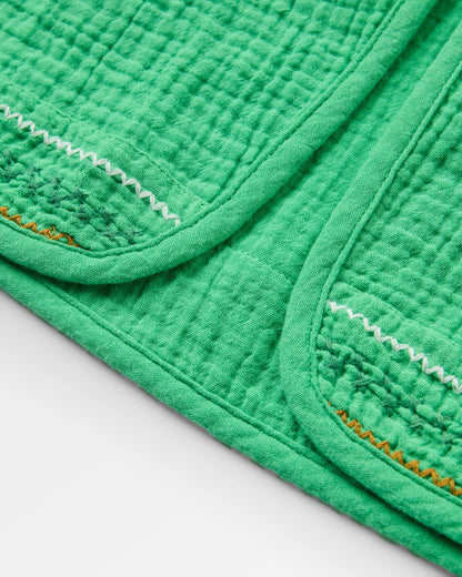 Waveney Cotton Top - True Green - Flatlay