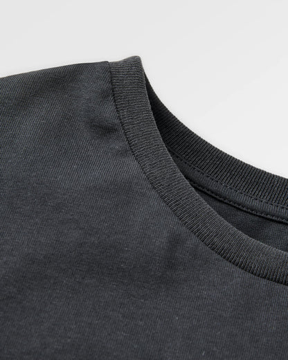 Roam Slow Men's Recycled Cotton T-shirt - Black - Flatlay