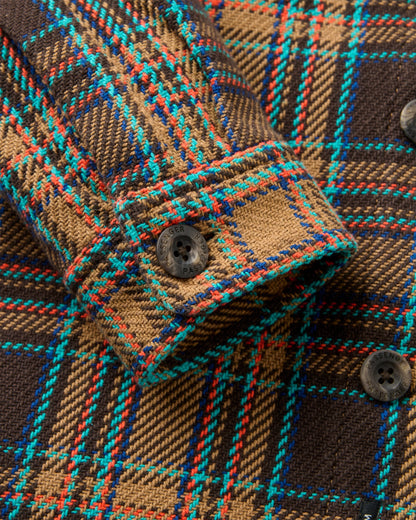 Island Heavy Twill Shirt - Caramel/Espresso Check - Flatlay