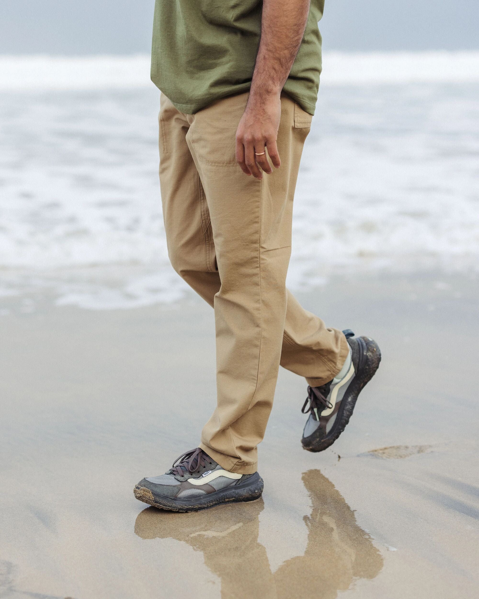 Rif-Raf Organic Cotton Ripstop Trouser - Biscuit - Lifestyle