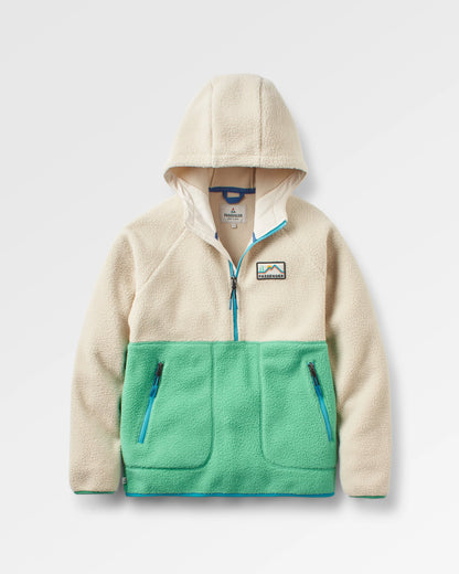 Maine 1/2 Zip Recycled Sherpa Fleece - Green Spruce - Flatlay