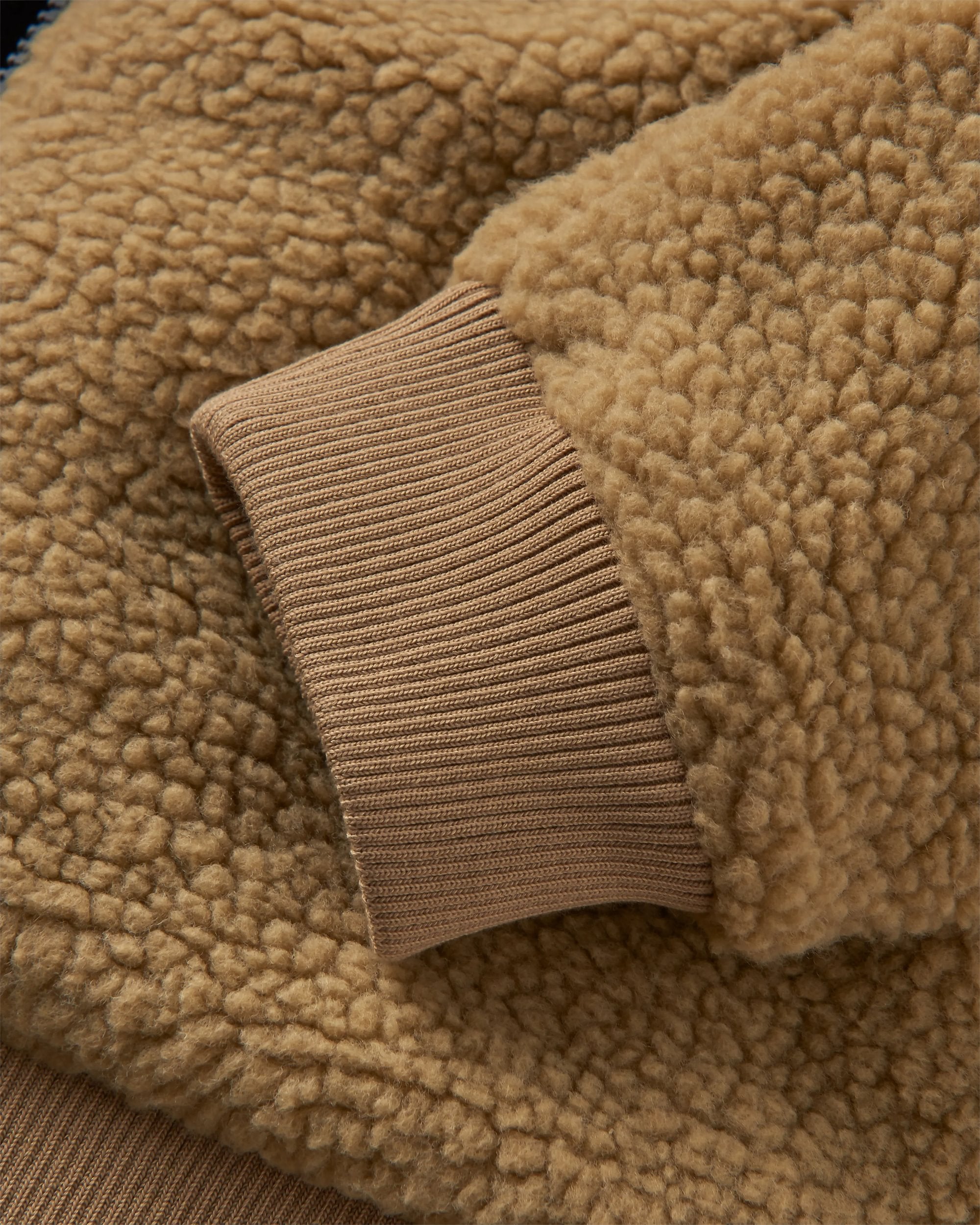 Adventure Recycled Deep-Pile Sherpa Fleece - Biscuit - Flatlay