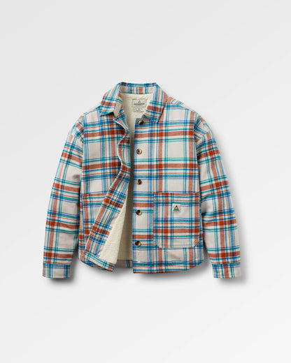 Flint Organic Cotton Overshirt - Vintage White Check - Flatlay
