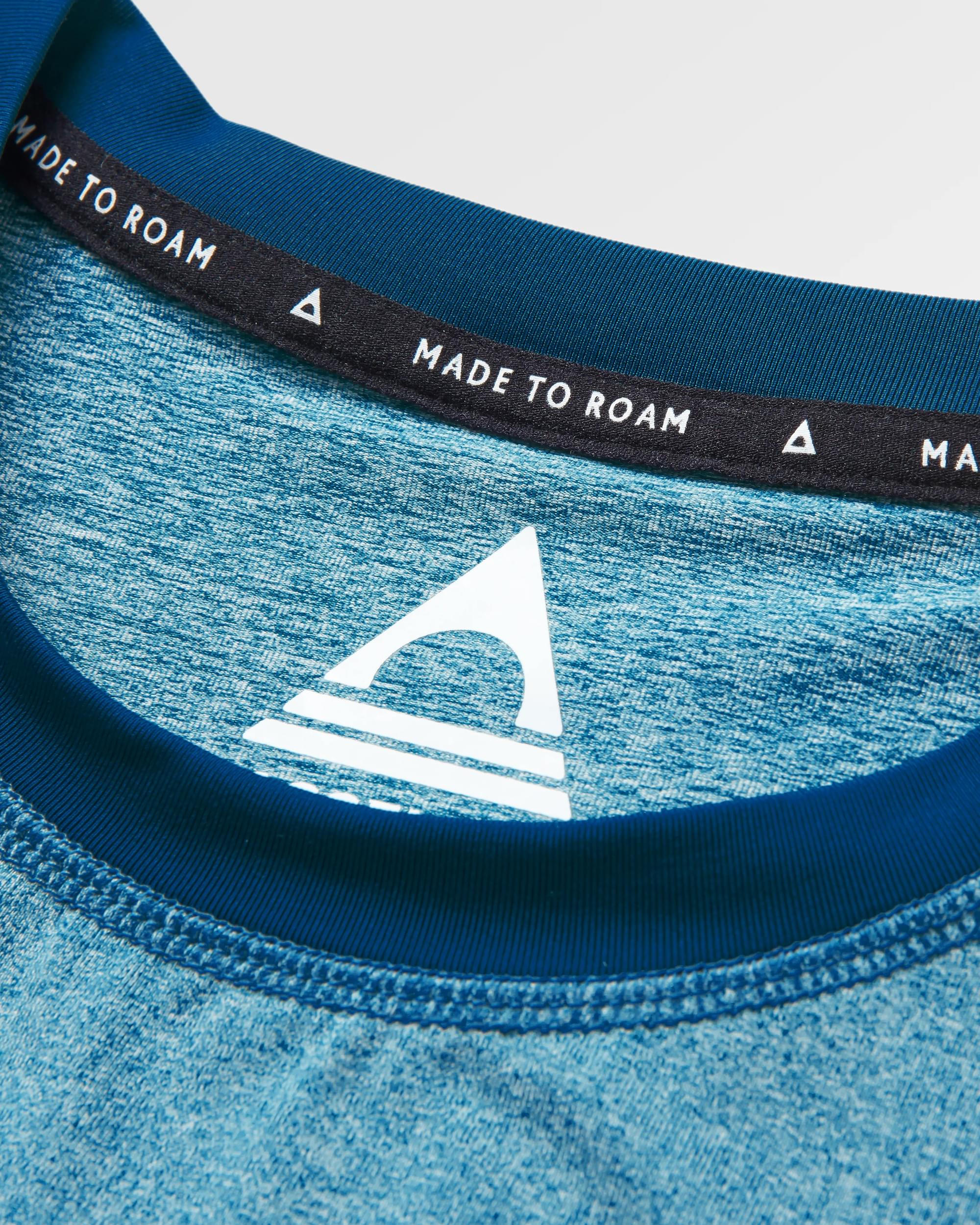 Classic Active Recycled T-Shirt - Blue Steel Marl - Flatlay