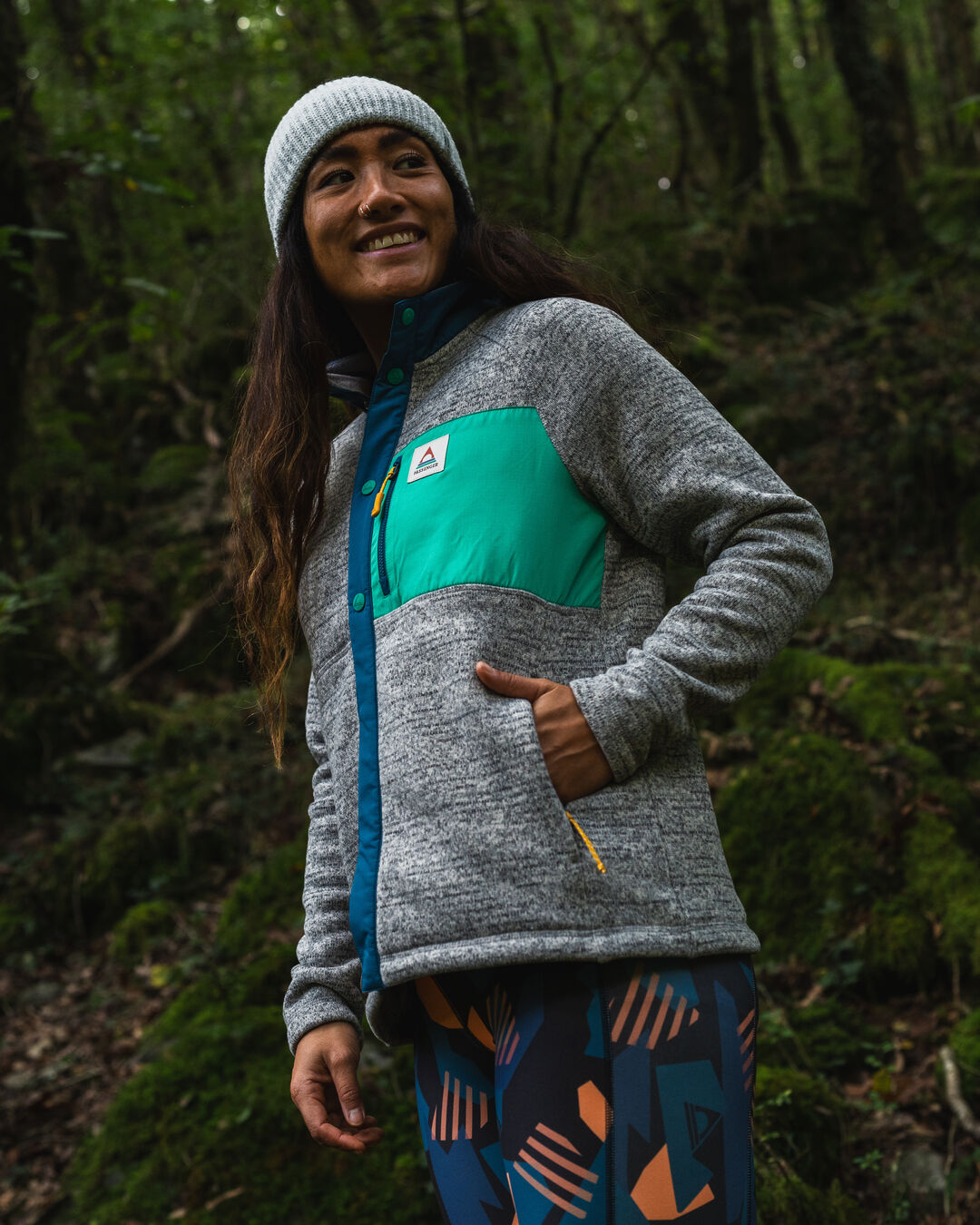 Women's Amber Recycled Polartec® Fleece - Grey Marl - Lifestyle