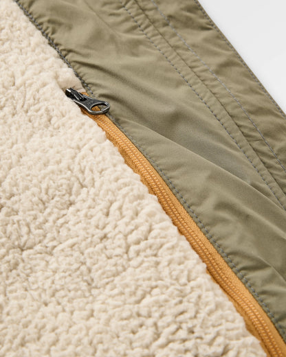 Flora Sherpa Lined Gilet - Dusty Olive - Flatlay