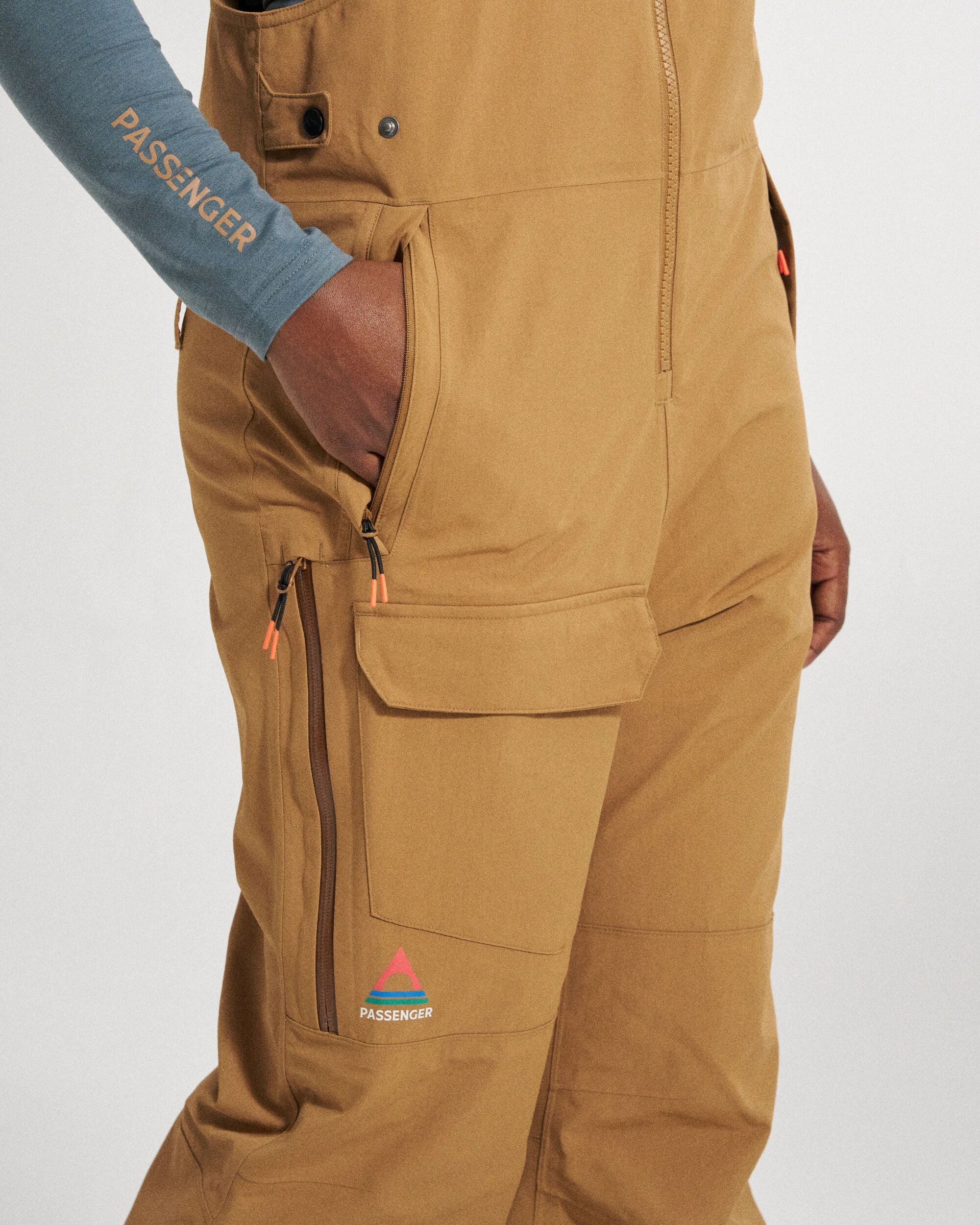 Snowscape Women's Recycled Bibpant - Toffee - Studio Model