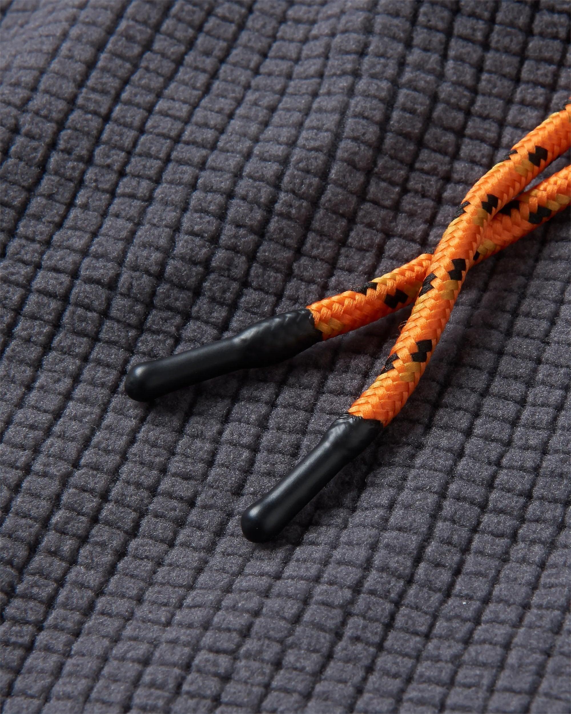 Point Recycled Grid Polar Fleece Hoodie - Charcoal - Flatlay