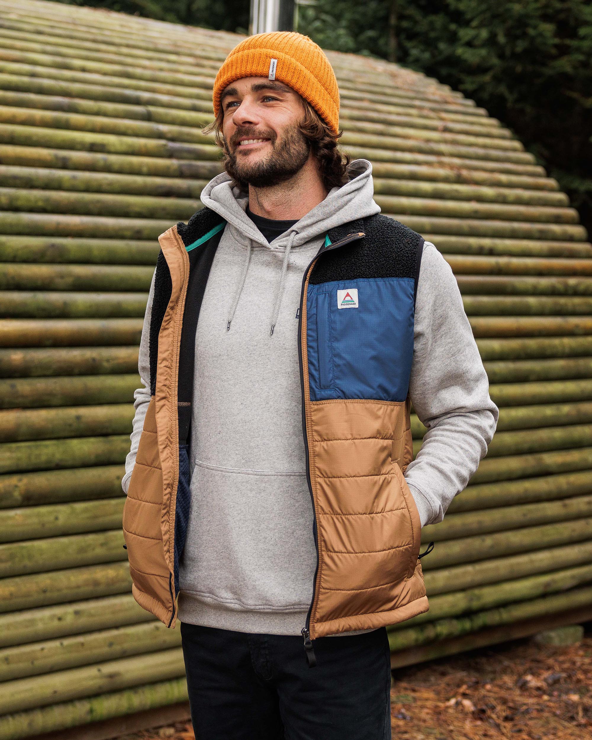 Born Explorer Recycled Polar-Lined Sherpa Vest - Black - Lifestyle