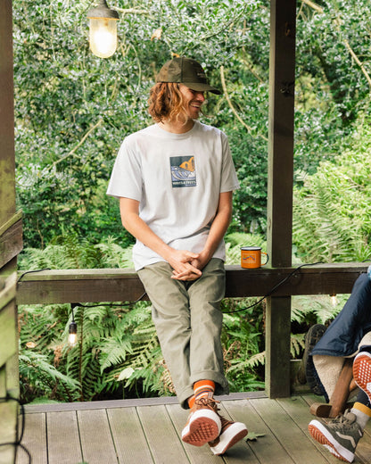 Waves & Trees Organic Cotton T-Shirt - Grey Blue - Lifestyle