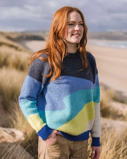 Scenic Recycled Knitted Jumper - Scenic Azure Blue - Lifestyle