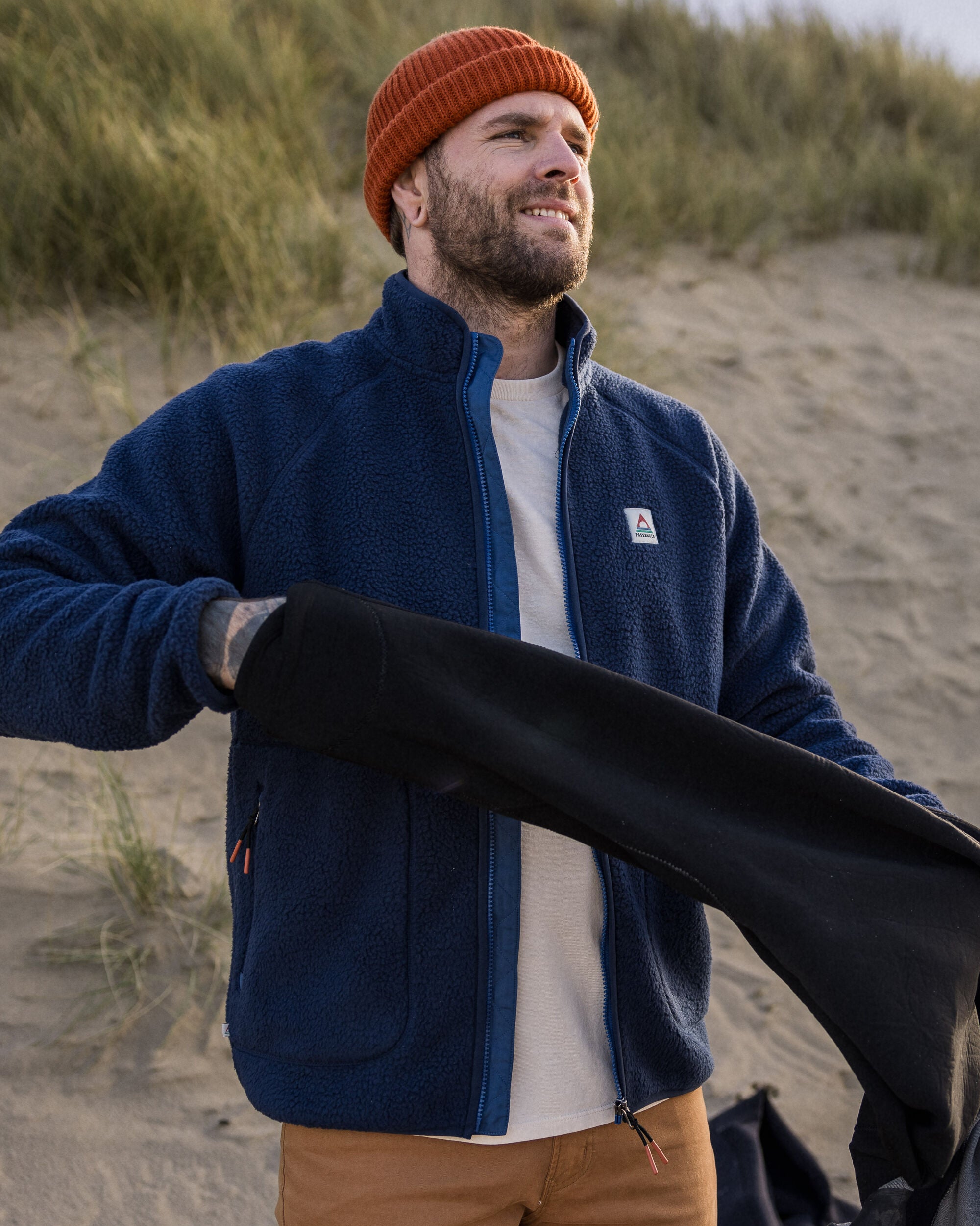 Tripper 2.0 Full Zip Recycled Sherpa Fleece - Rich Navy - Lifestyle