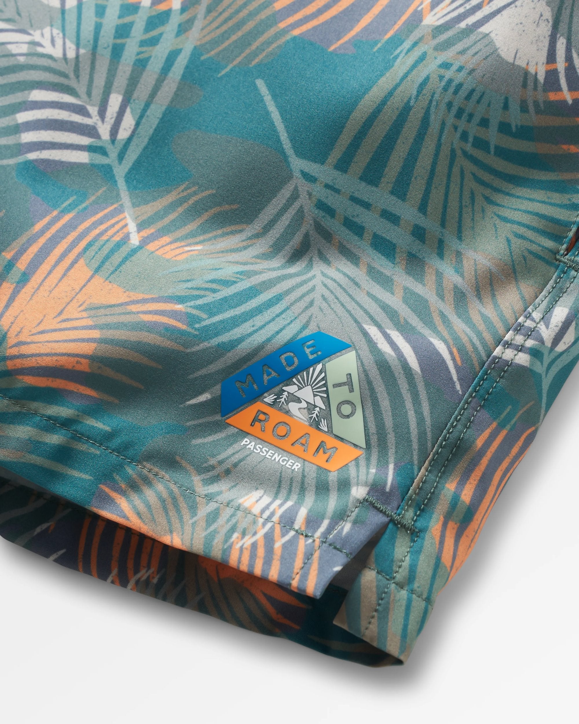 Roundtrip Recycled All Purpose Trail Short - Palm Camo Deep Sea - Flatlay