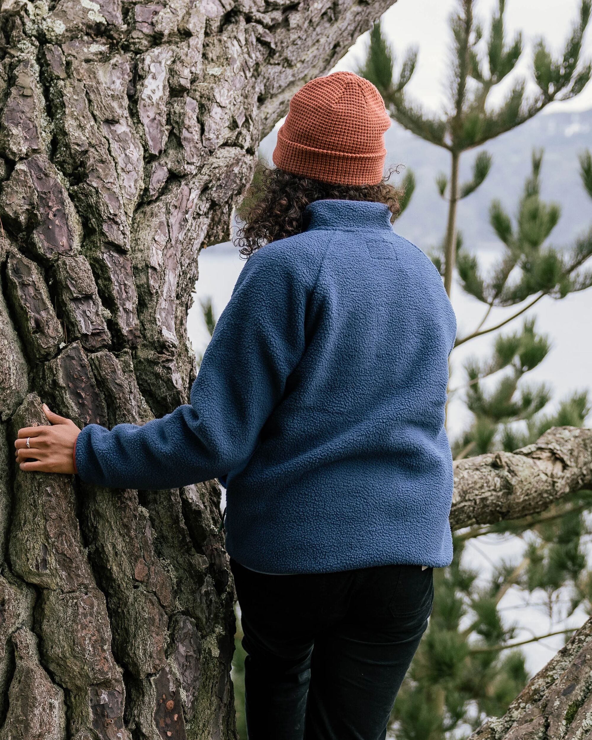 Fairbanks Full Zip Recycled Sherpa Fleece Dark Denim – Passenger