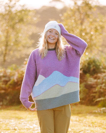 Vista Recycled Knitted Jumper - Rhubarb - Lifestyle