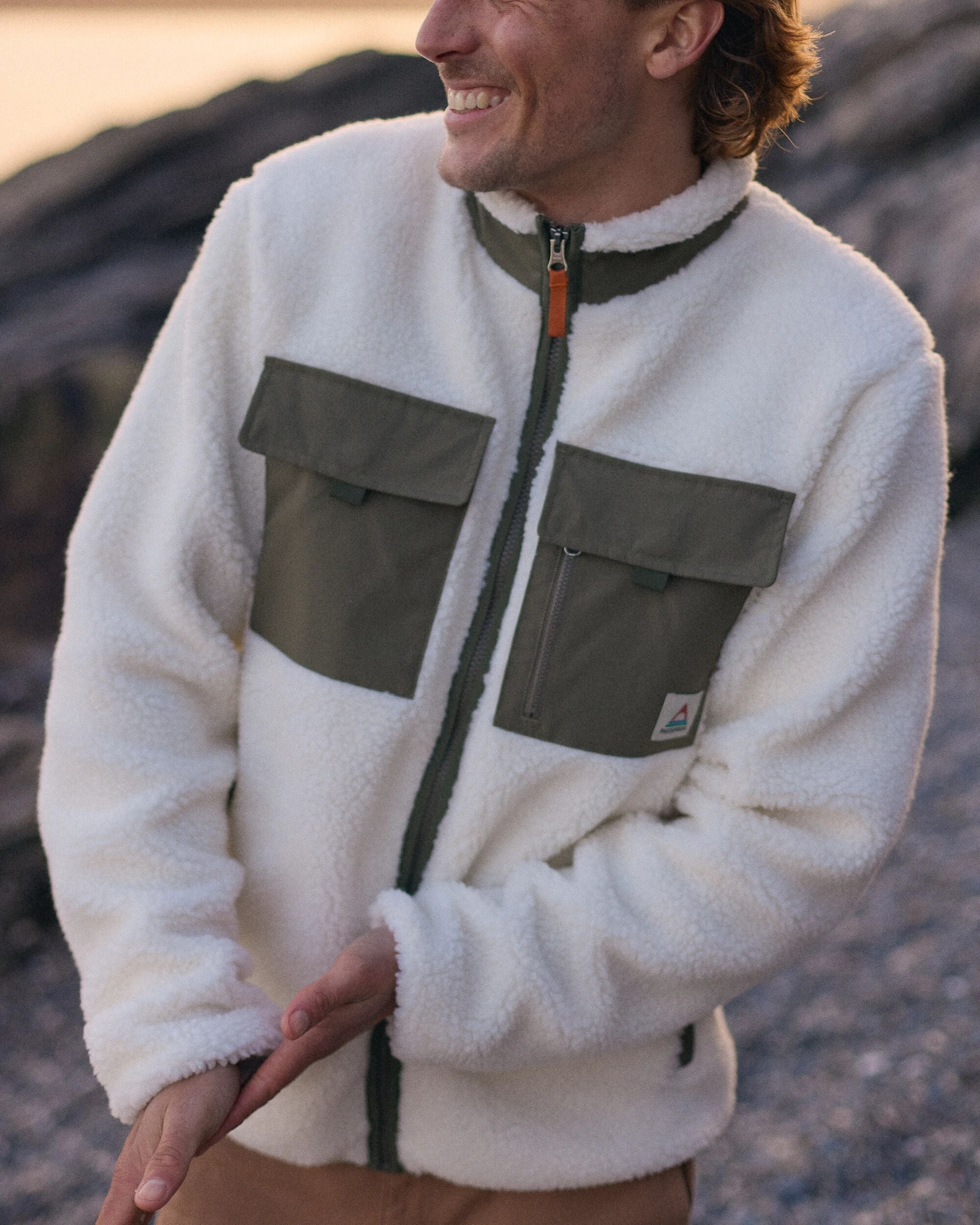 Valiant Deep Pile Fleece - Off White - Lifestyle