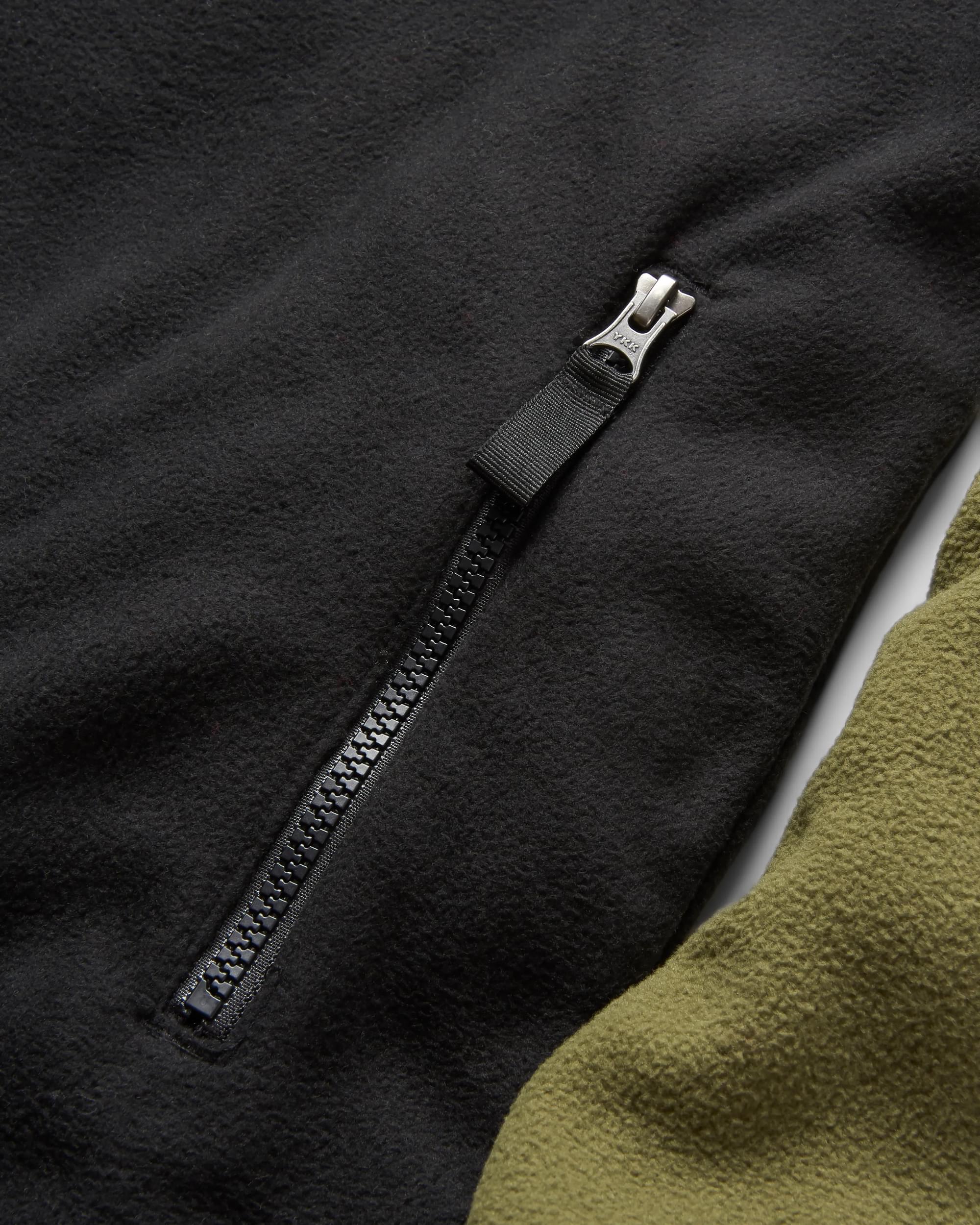 Set Off Recycled Polar 1/4 Zip Fleece - Khaki - Flatlay