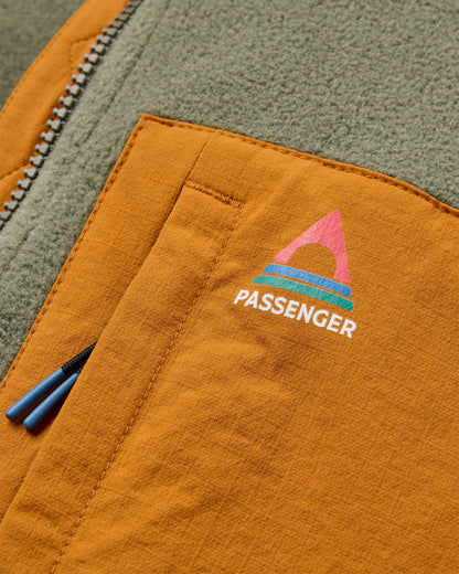 Sierrascape Men's Recycled Polartec® Fleece Hoodie - Dusty Olive - Flatlay