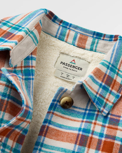 Flint Organic Cotton Overshirt - Vintage White Check - Flatlay