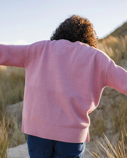 Cove Organic Cotton Knitted Jumper - Pink Haze - Lifestyle