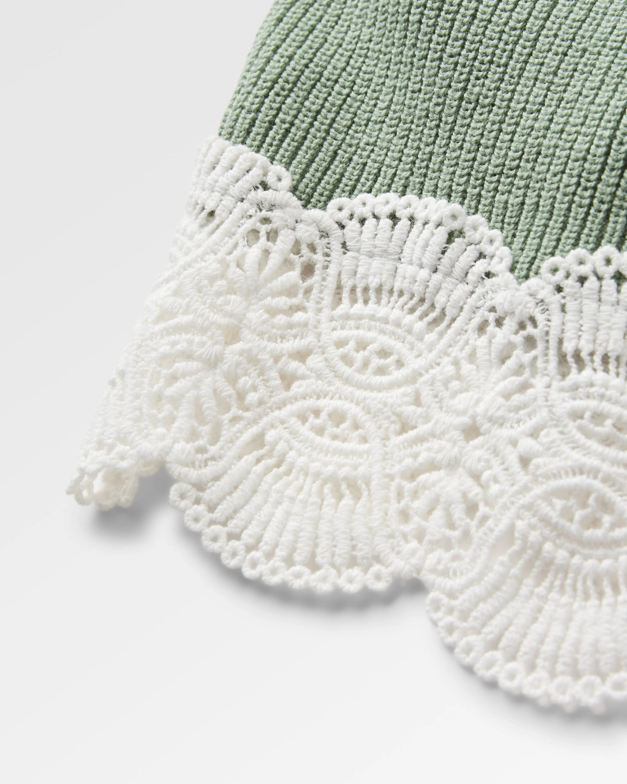 Vintage Organic Knitted Jumper - Pistachio - Flatlay