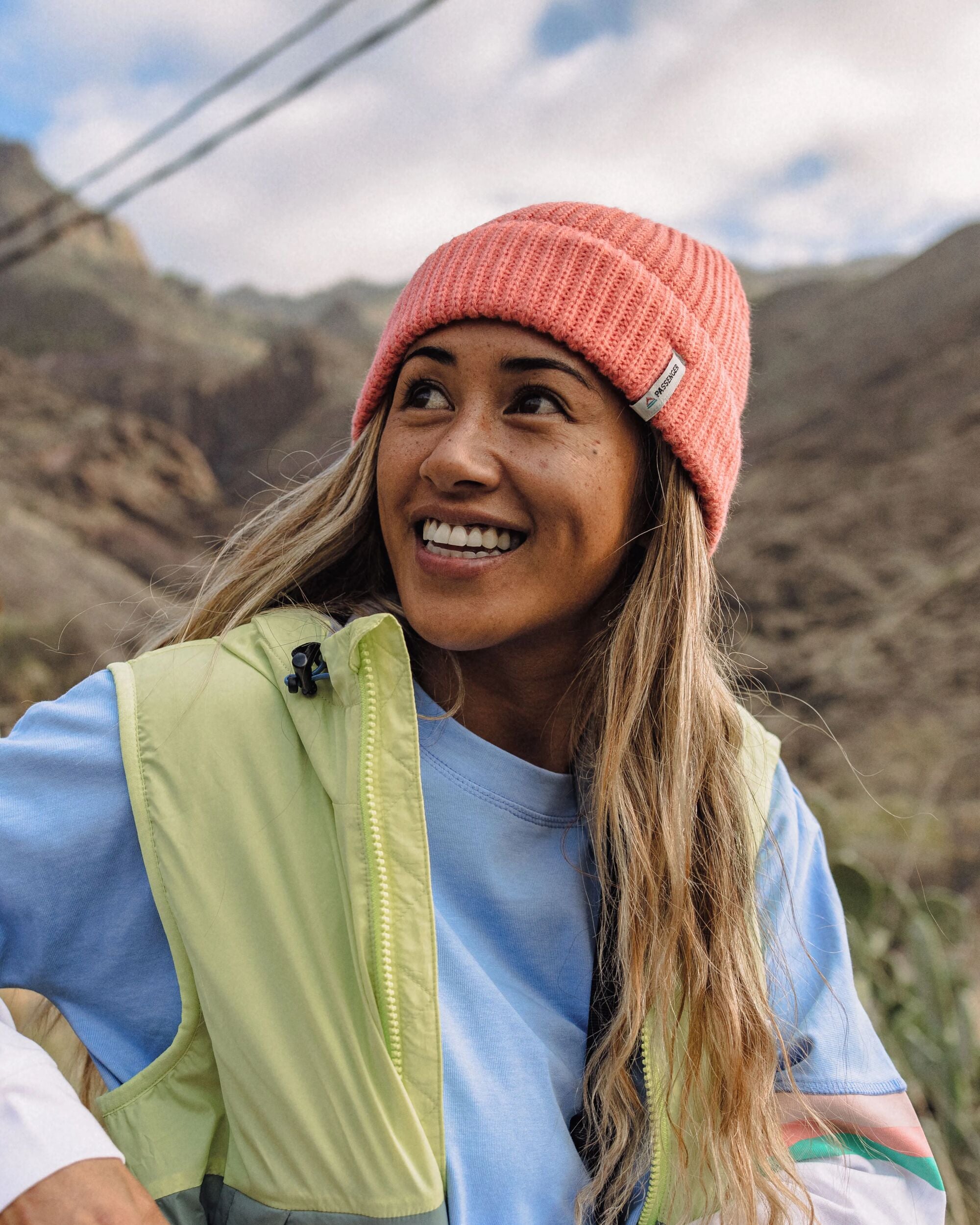 Compass Recycled Beanie - Shell Pink - Lifestyle - Female