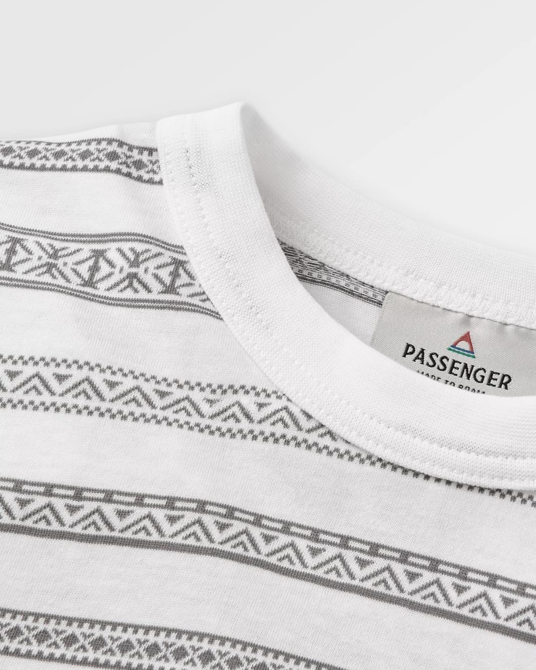 Crackle Organic Relaxed Fit LS T-Shirt - White Fairisle Stripe