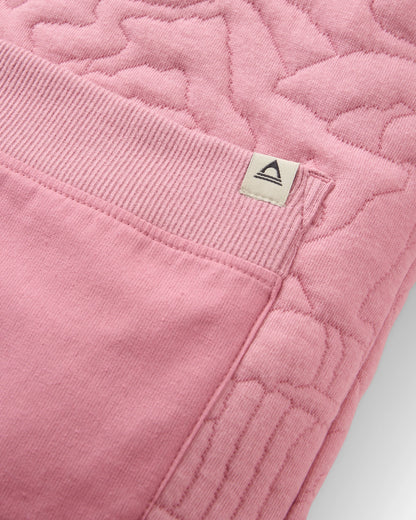Seagrass Organic Cotton Quilted Hoodie - Pink Haze - Flatlay