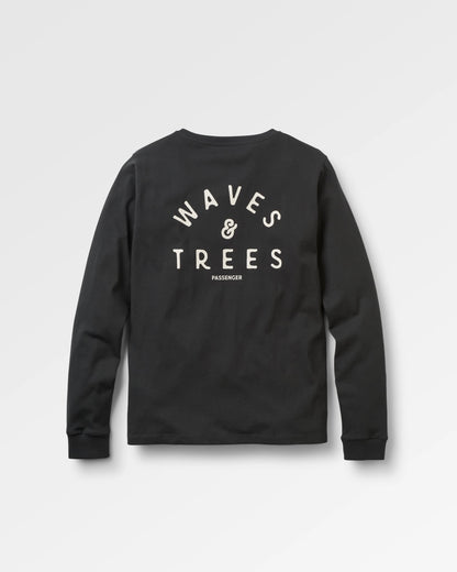 Penida Recycled Cotton LS T-Shirt - Black - Flatlay