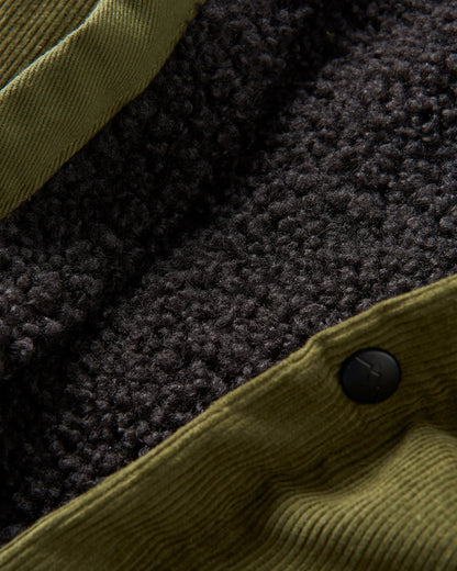 Kodiak Sherpa Lined Cord Overshirt - Khaki - Flatlay