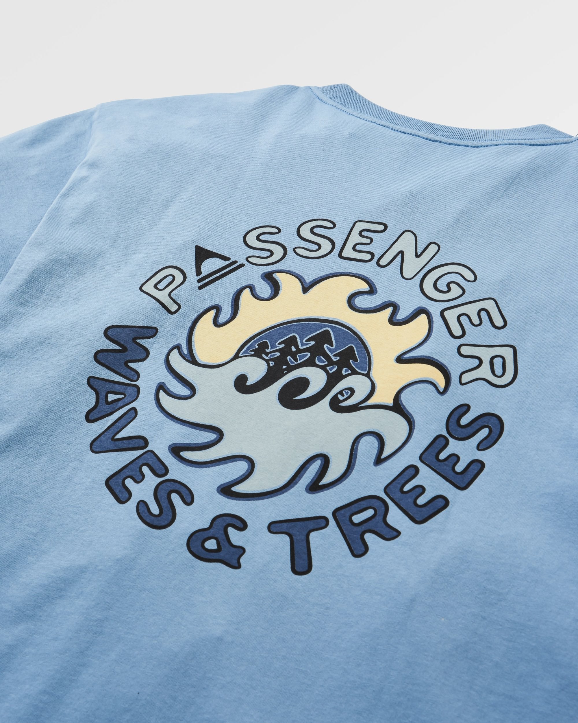 Dune Recycled Cotton Relaxed Fit T-Shirt - Faded Denim - Flatlay