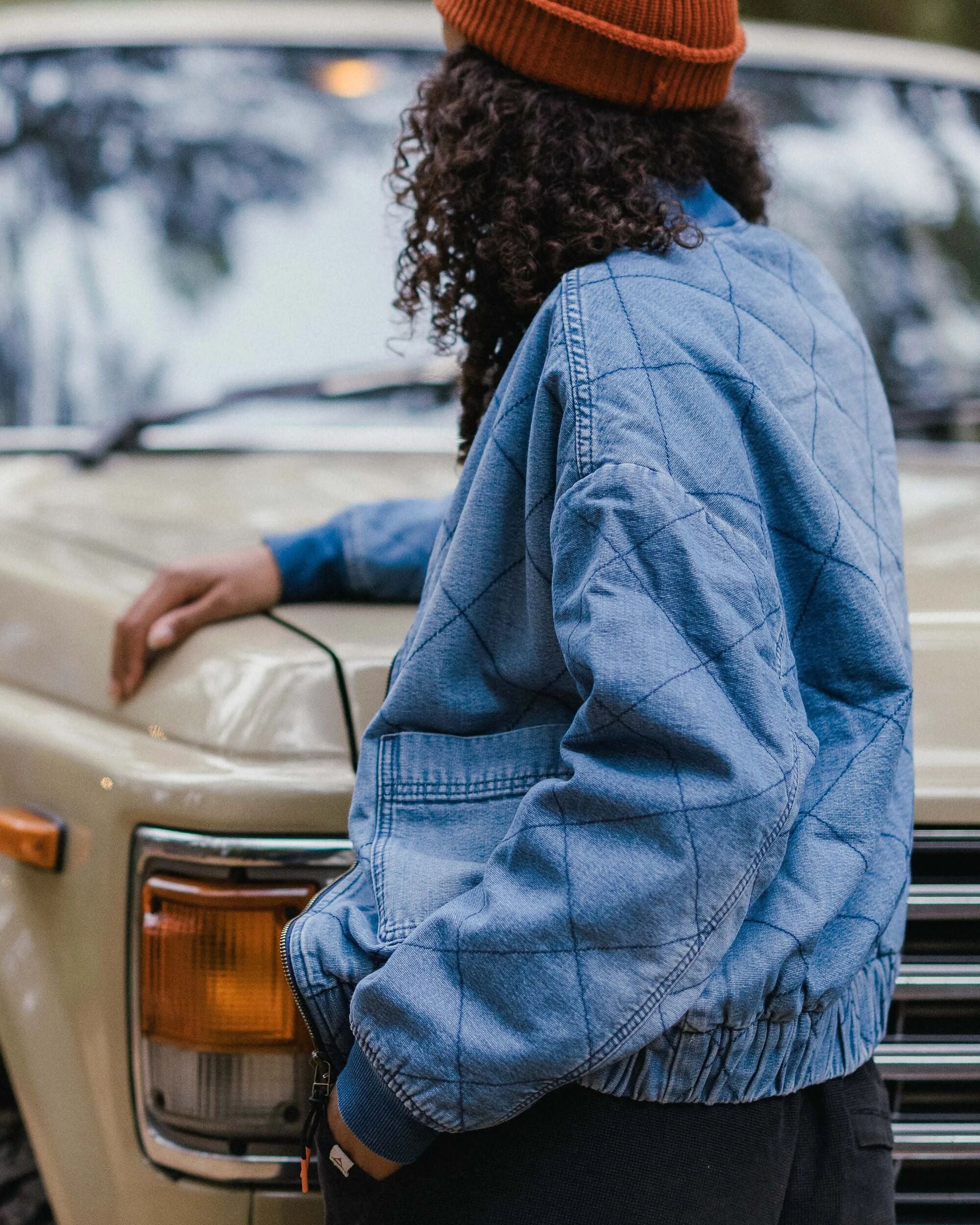 Lucia Denim Sherpa Lined Bomber Jacket Denim Blue – Passenger