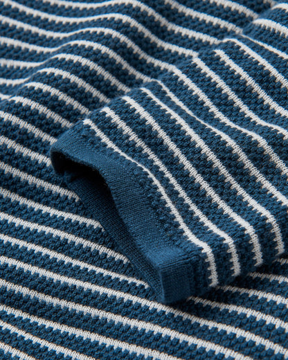 Muir Organic Knitted Jumper - Dark Denim - Flatlay