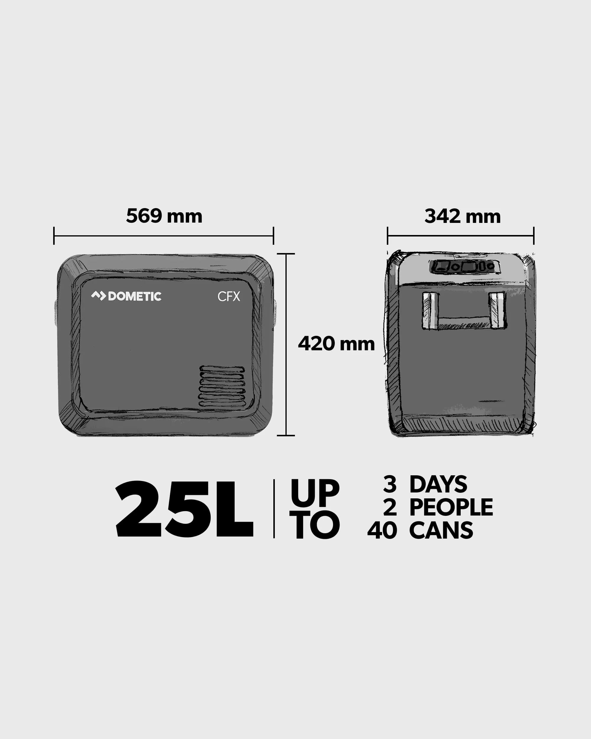 Dometic CFX3 25 - Slate/Mist - Flatlay