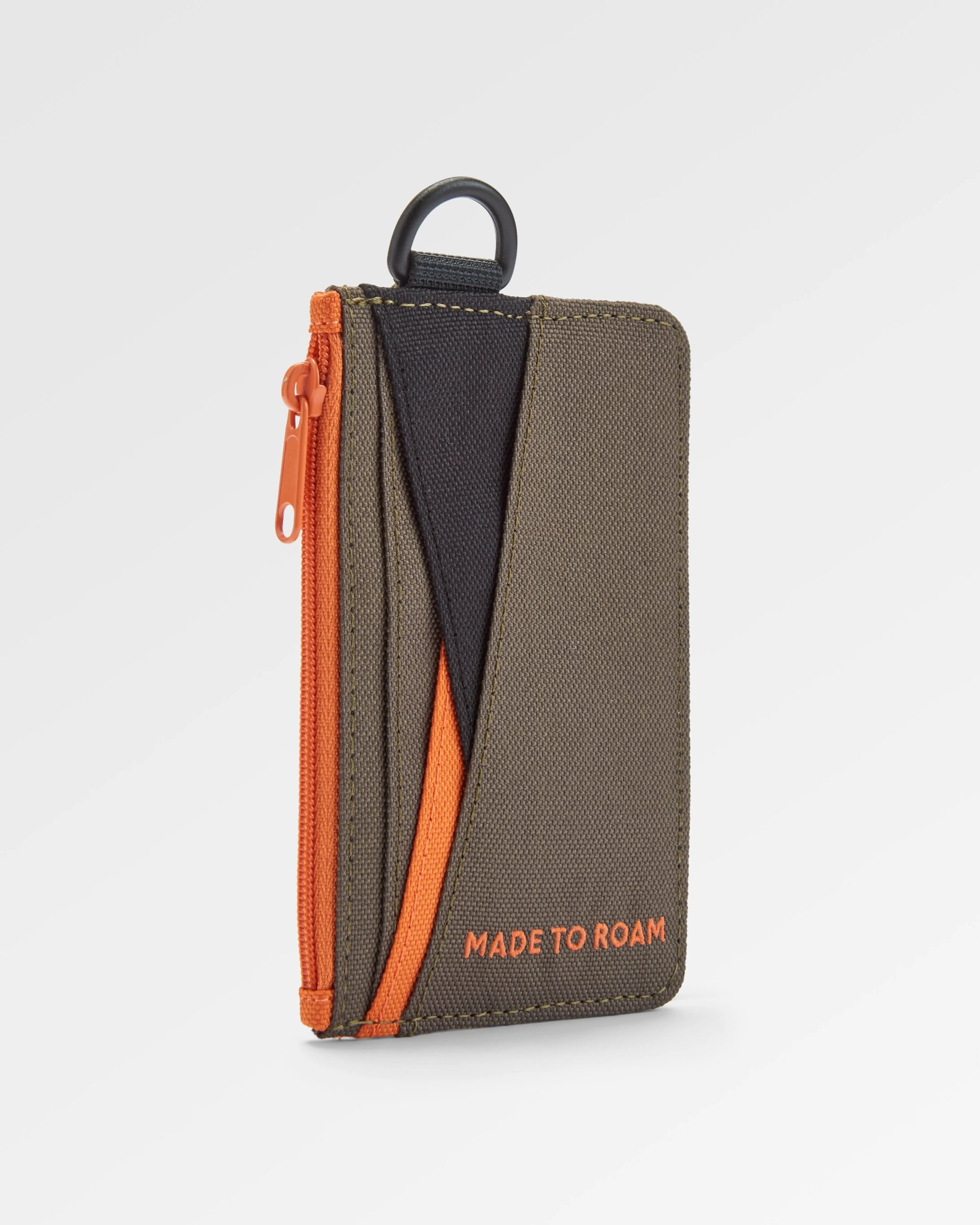 Mountain Recycled Card Holder - True Black/ Khaki - Flatlay